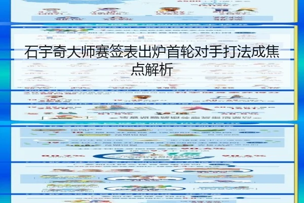 石宇奇大师赛签表出炉首轮对手打法成焦点解析